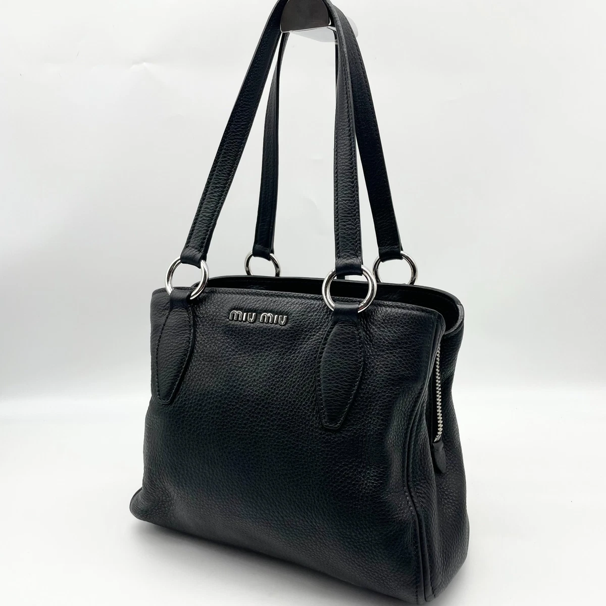 Black Leather Exterior Miu Miu Bags & Handbags for Women for sale