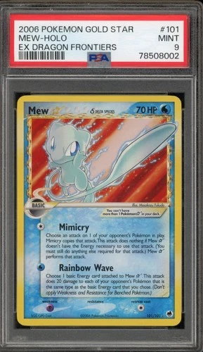 Pokemon Mew Gold Star EX Dragon Frontiers Holo Ultra Rare #101 PSA 9 Mint
