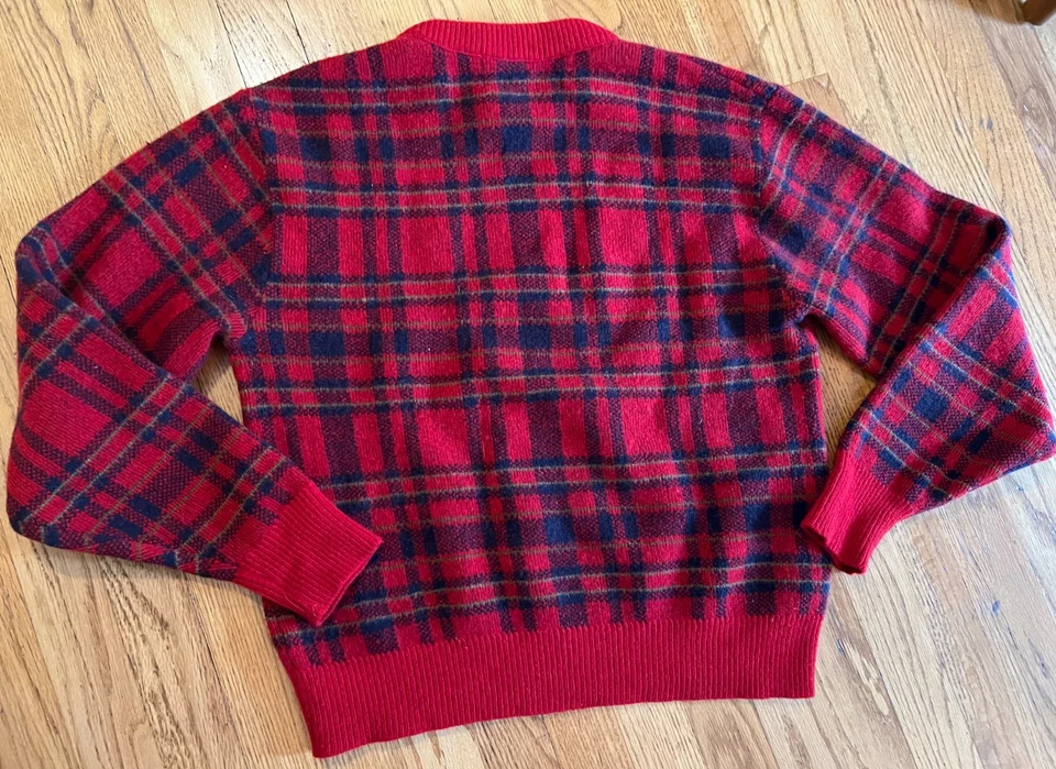 Rare Vintage 1970s Pendleton Red Striped 100% Virgin Wool Sweater Sz Large - Image 3 of 4