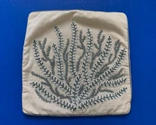 Pier 1 Imports Coastal Coral Reef Beaded Accent Pillow Case 14” x 14” COVER ONLY