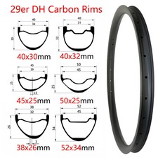 Carbon Rims 29 Er DH Carbon Rims Hand Built Rims 40-52mm Width Bicycle Rims
