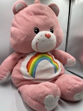 Giant Care Bears CHEER BEAR AS IS 2002 Plush Stuffed Animal Big Vintage Rainbow