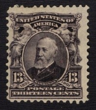 #308 Unused LH - 1908 13c Benjamin Harrison - SCV $40