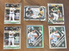 Matt Olson Lot 2019 Topps Chrome Prism Refractor + Base + DK Aqua /299 + Chrome