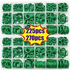 225/270pcs Rubber O-Ring Gasket Assortment Black Green Car AC System Washer
