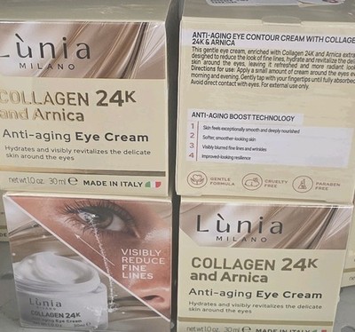 Lùnia Milano Collagen 24K & Arnica Anti-Aging Eye Cream 1 oz Paraben-Free (BX)