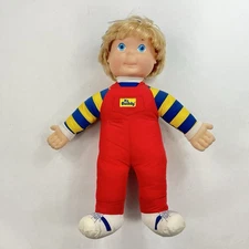 VTG 1991 My Buddy Doll Playskool Blonde Hair Blue Eyes Red Overall Stripes
