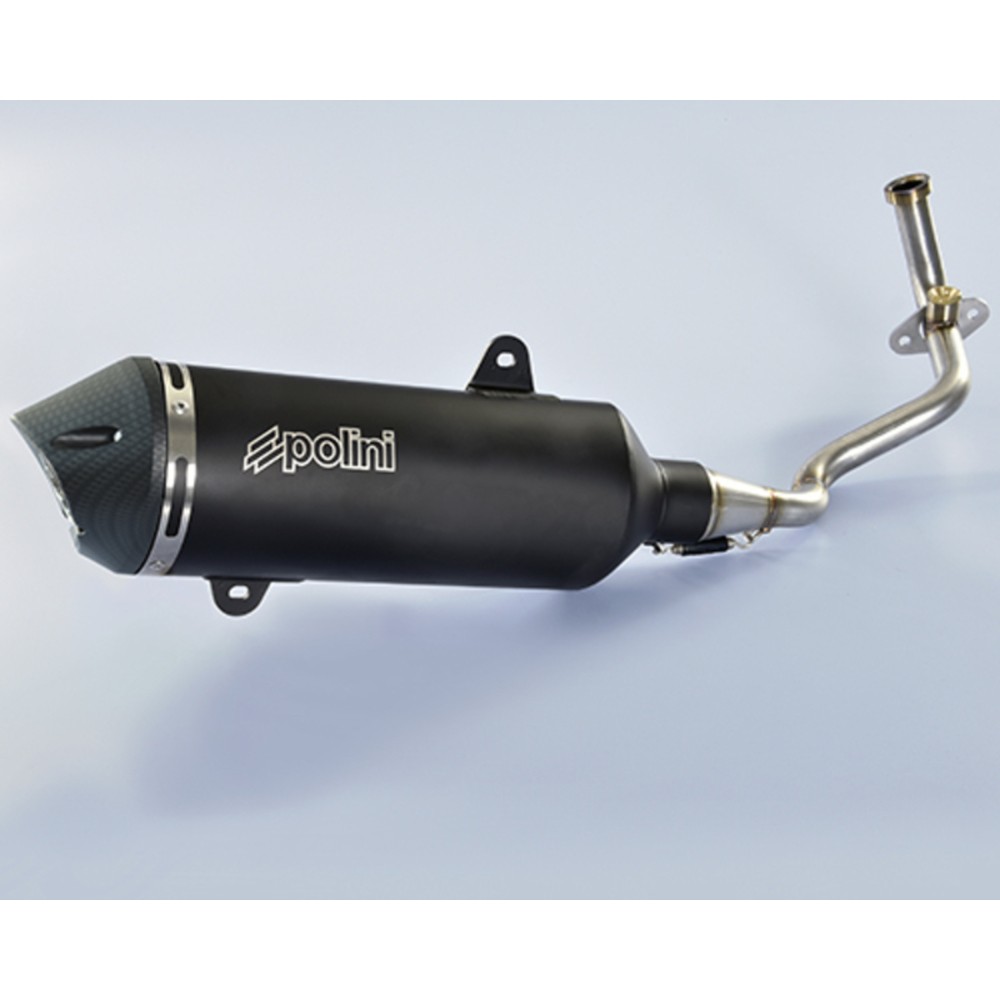 POLINI Complete Maxi-Scooter Exhaust, Black Aluminum, Inox, Piaggio