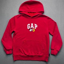 GAP x Disney Kids Hoodie Mickey Mouse Red Fleece Pullover Size L Youth Fit WarmX