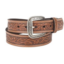Ariat Men's Floral Tooled Double Stitch 1 1/2' Belt