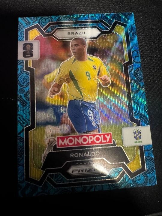 Ronaldo 2026 Panini Prizm Monopoly FIFA World Cup #18 Blue wave prizm Brazil
