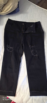 shein curve Damen  Jeans Denim Schwarz Distressed Gr. 4XL Neu Nie getragen