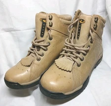 Woman's Leather Kiltie Roper Equestrian Barn Boot Sz 9 Tan