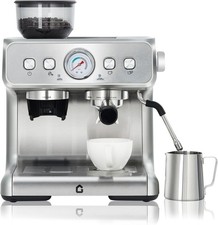 20 Bar Coffee Machine Grinder Stainless Espresso Maker Frother