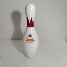 Bowling Pin Happy Birthday Full Size White Re...