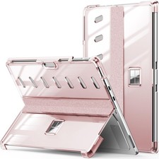 INFILAND Clear Case for Microsoft Surface Pro 11/10/9 13" Crystal Pink Hard