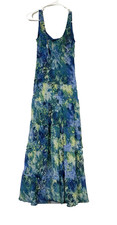 Evan Piccone Black Label Size 6 Blue Tiered Maxi Tank Dress Sleeveless Lined EUC