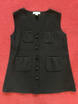 Mark, Fore & Strike Black Vest 100% Wool Size XL pull On