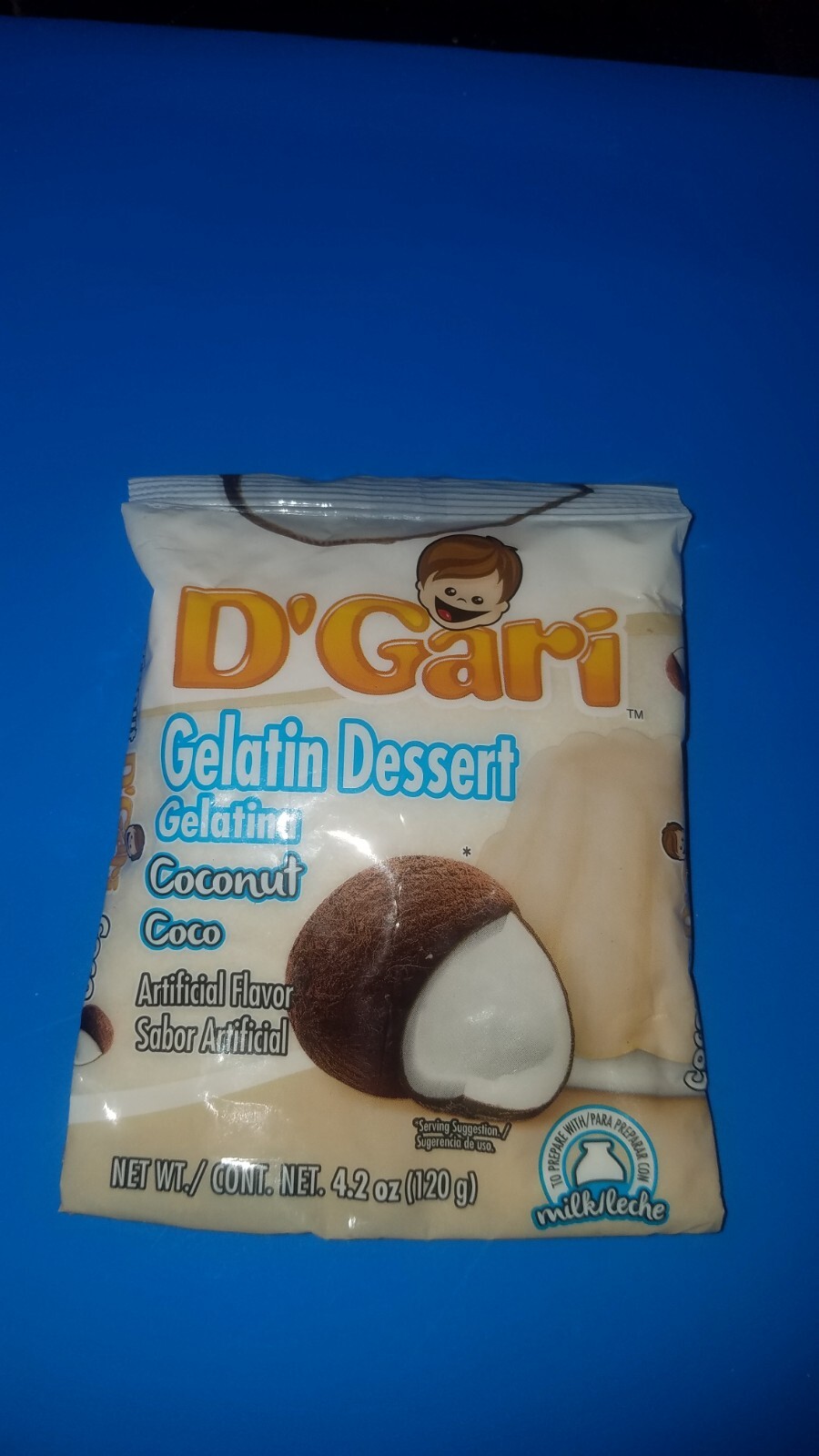 2 PACK D'GARI GELATINA POSTRE COCO/GELATINA DE COCO 4,2 oz. / 120 g CADA UNO