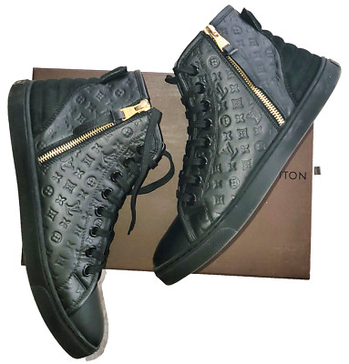 LOUIS VUITTON - monogram Leather High sneakers ~ US: 8.5 ; EU: 38.5-39 AUTHENTIC