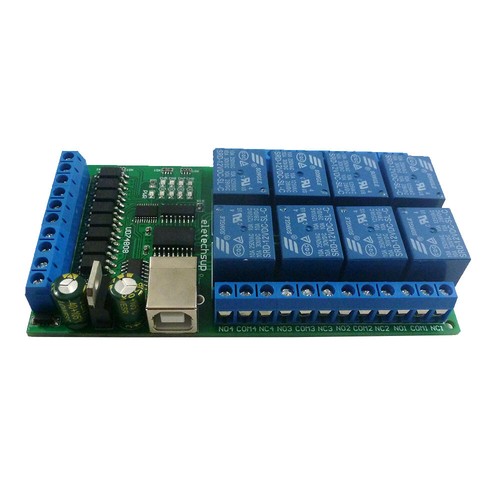 2x DC 12V 24V 8ch IO collettore digitale porta seriale USB COM modulo relè UART - Foto 9 di 13