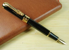 Jinhao 1200 Fountain Pen , Vivid Black Dragon Clip Writing Pen