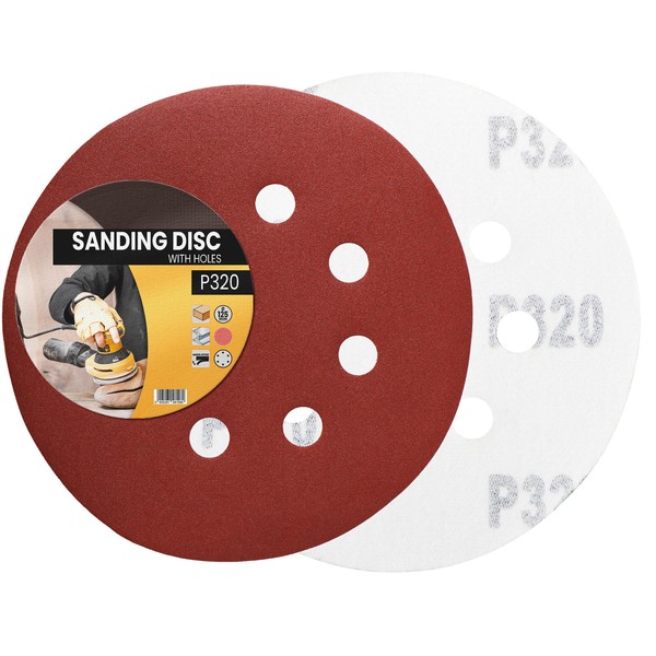 Schleifpapier 125Mm Klett P320 Schleifscheibe SchleifbläTter Schmirgelpapier-image