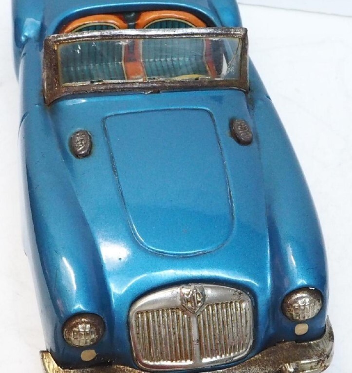 Old Bandai Mga 1600 Coupe Blue Small Size Tin Plate Miniature F/S