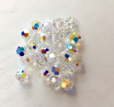 50 pc SWAROVSKI CRYSTAL AB 6mm Loose Round Beads #5000
