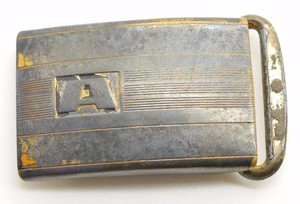 engine turned belt buckle