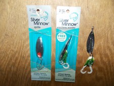 RARE Vtg Johnson's Silver Minnow W/Perk Tail Trailer & 1 New Sprite U.S.A. 12/26