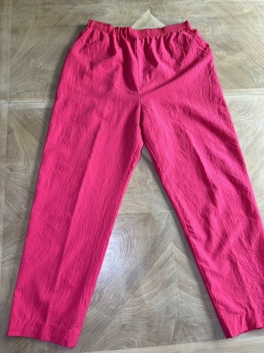 Pullover Blouse Shirt Colorblock Pink Teal White Pink Elastic Waist Pant Vintage - Picture 2 of 10