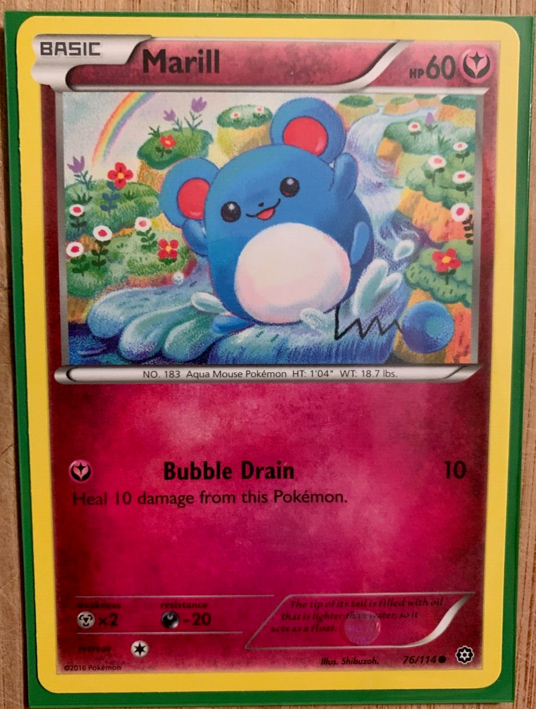 Pokémon TCG Marill XY Steam Siege 76/114 Regular Common NM