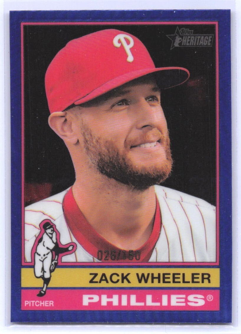 2025 TOPPS HERITAGE (#65) - BLUE CHROME - ZACK WHEELER /150