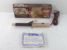 Vintage Grandinetti Dry Curl Styling Iron Model 874 Brown Tan 1974 Excellent