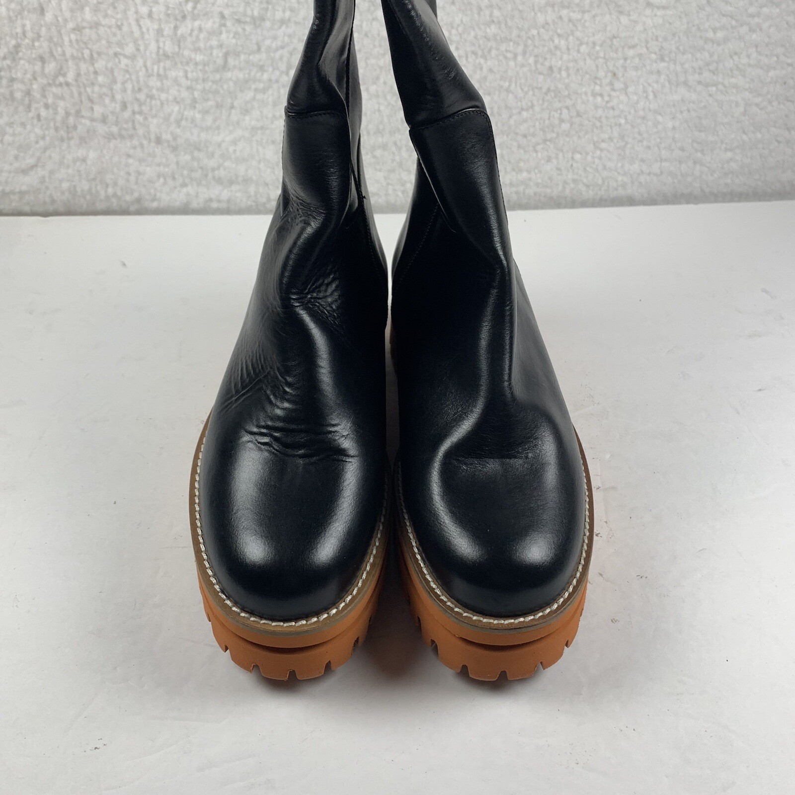 SAOLA Stivali Paloma Barcelo neri alti in pelle con suola a strappo taglia 36 nuovi senza scatola 7586