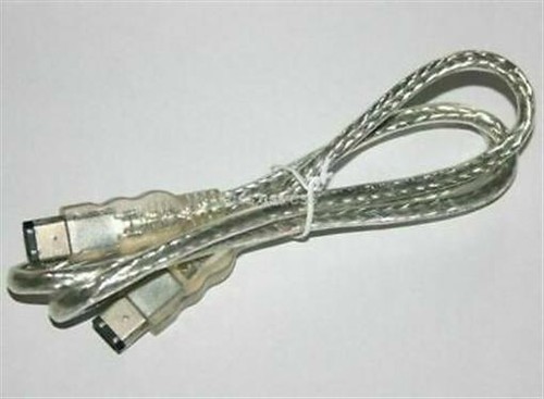 IEEE 1394 FireWire Cable 32 in. 6 Pin Male Connectors Silver Clear Over 2 ft. 