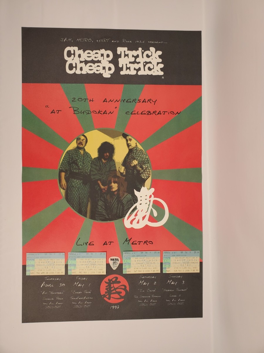 CHEAP TRICK Original 1998 Concert Poster Live At Metro 20th