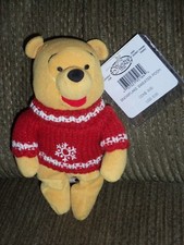 Disney Winnie The Pooh Snowflake Sweater Pooh Beanbag Plush