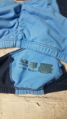 Fruit Of The Loom Women 36 Blue Ruch Color Block Racerback Gym Sport Bra - Picture 5 of 7