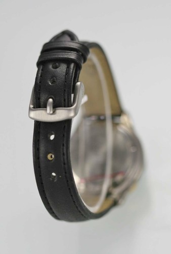 Relic Champagne Womens Stainless Silver Gold Black Leather Quartz Battery Watch - Picture 2 of 3