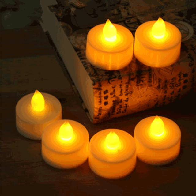 24led Yellow Battery Tea Light Party Wedding Flameless Flicker 24led Yellow Battery Tea Light Party Wedding Flameless Flicker Candle With Timer