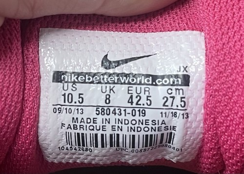 . NIKE DART 10 PINK / GREY TRAINERS GYM RUNNING Size 8 UK, 42.5 EU 580431-019 - Picture 6 of 12