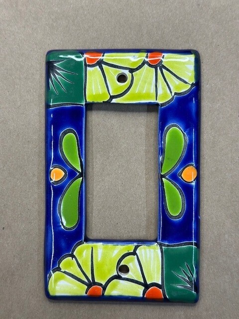J8 Talavera Single ROCKER Mexican Amigos Pottery plate light switch cover mx ART