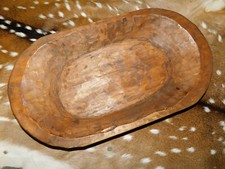  Carved Wooden Dough Bowl Primitive Wood Trencher Tray Rustic Home Decor 22"