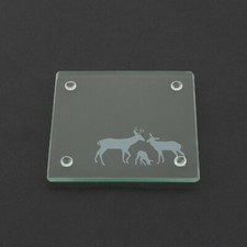 Deer Glass Coaster Stag Fawn Laser Engraved Slate Coffee Tea Gift Shabby Chic