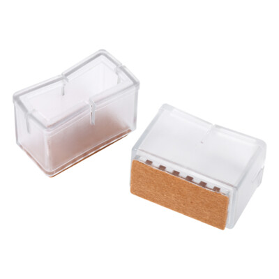 12 Protezioni Per Piedi Di Tavolo E Sedia - Quadrate 50x50 Mm, In PVC Trasparente, Antigraffio E Antirumore, Per Mobili