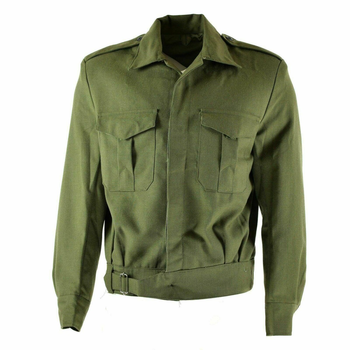 Genuine Greek army Field Ike jacket gabardine wool blaze Olive