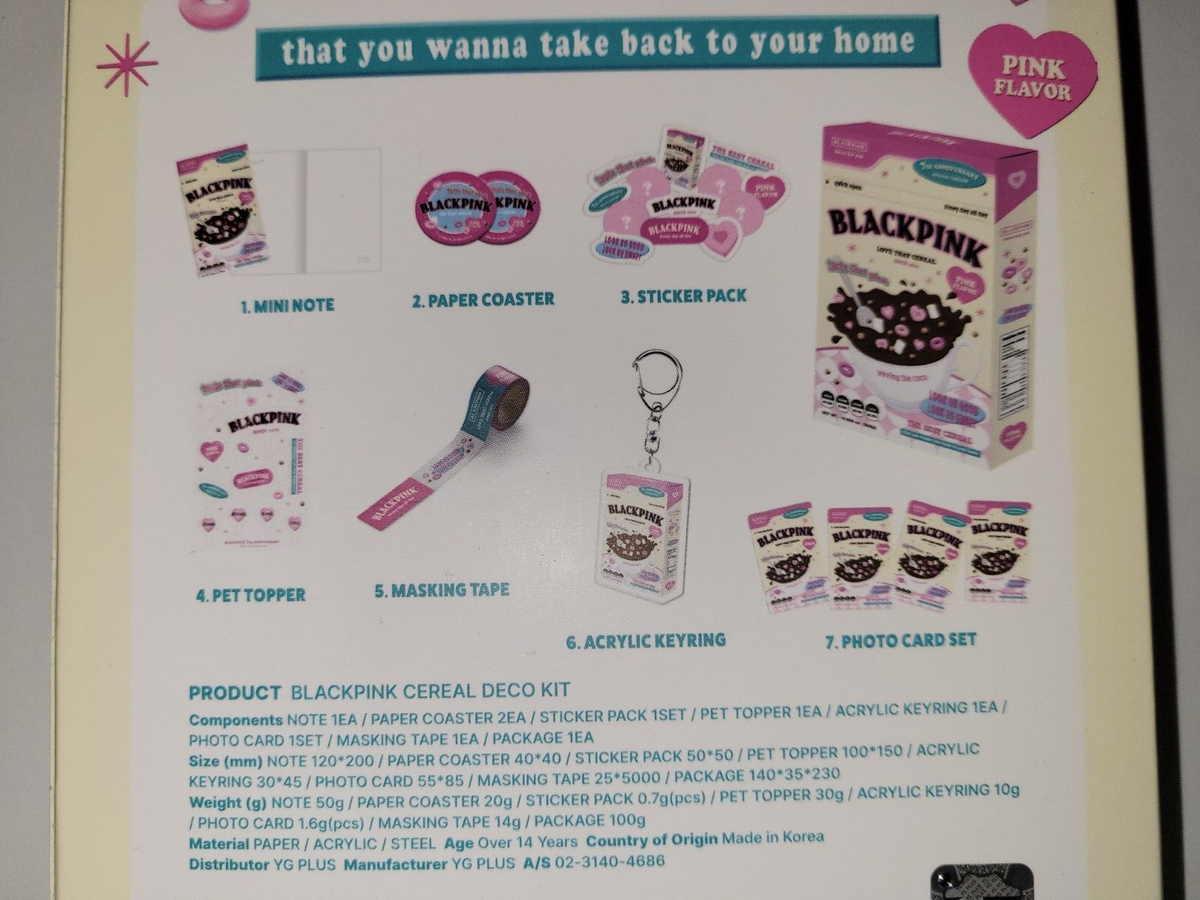 Blackpink 7th anniversary 2023 cereal box Collectable Deco Kit