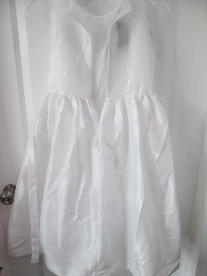 Новый с Ярлыками Isobella & Chloe девочек размер 12 трапециевидный платье белый молнии назад бисером галстук - Изображение 2 из 4